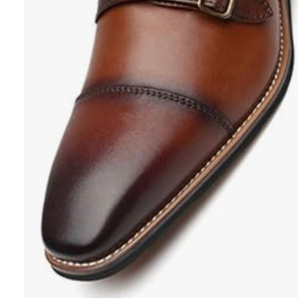 NEW‎ La Milano Clark Cognac Double Monk Strap Cap Toe Dress Shoes Leather Formal main image 7